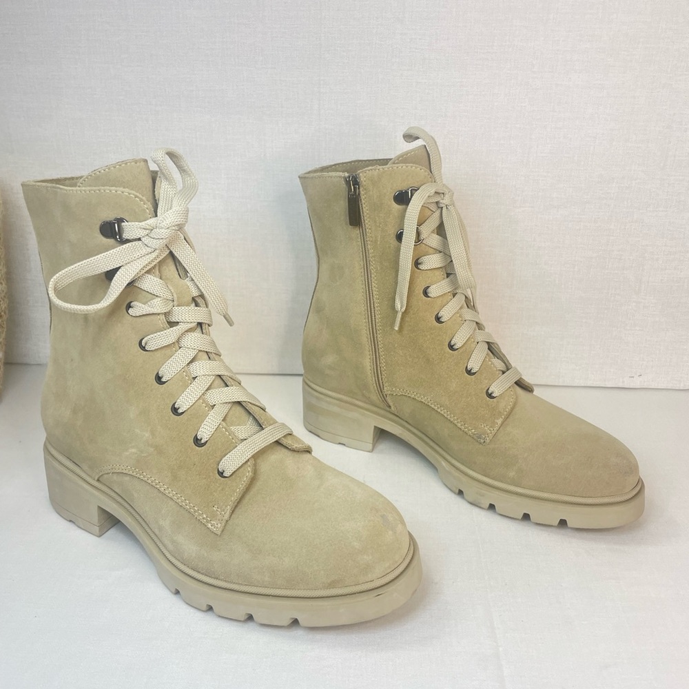 La Canadienne Women Sabel Waterproof
Suede Sand Combat Boots 6.5 M (D 460) - Picture 9 of 15
